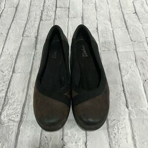 Black and Brown flat loafers women's size 12